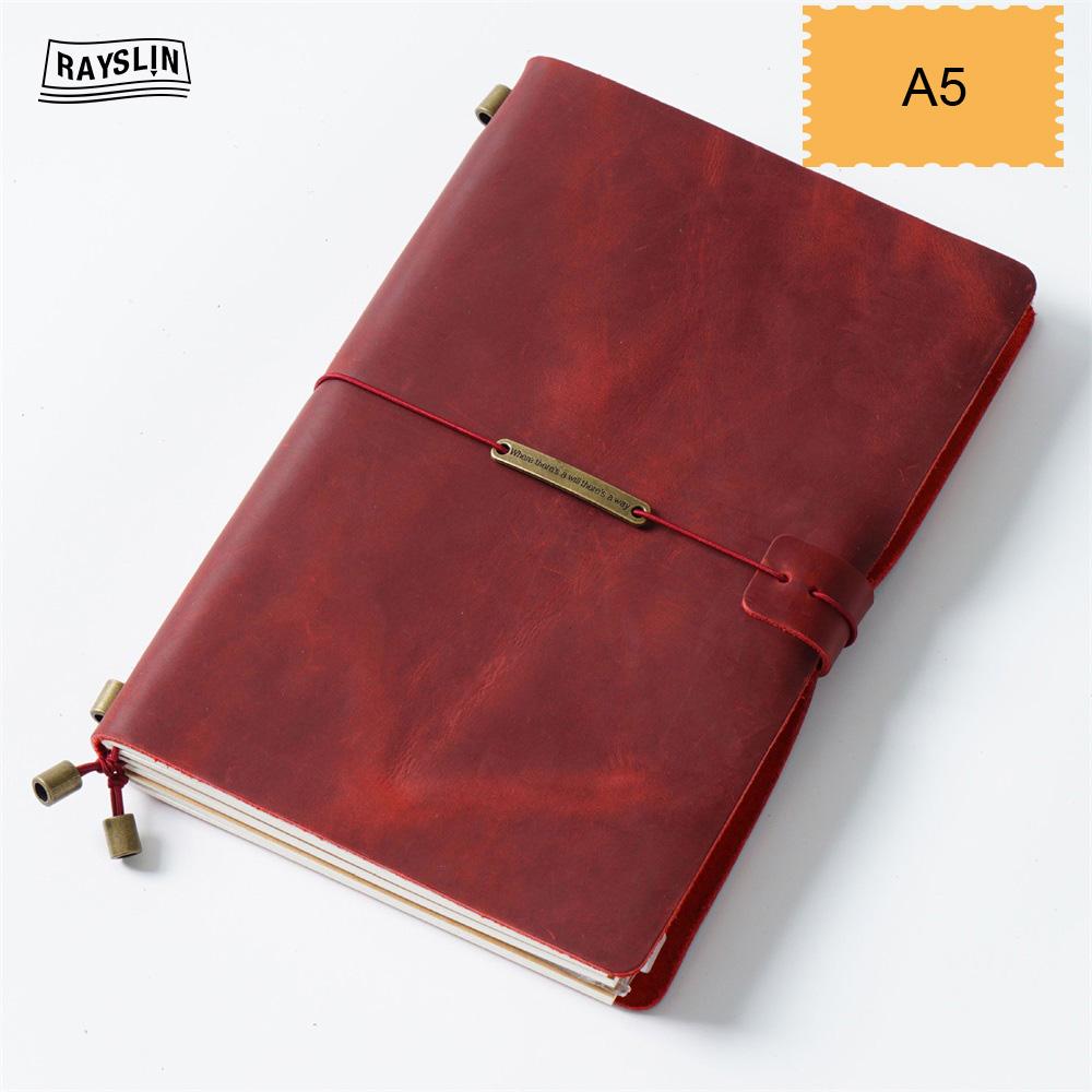 7 Farben 4 Größen Reisetagebuch Echtes Leder Cover Handgefertigtes Notizbuch DIY A5 Tagebuch Büro Schule Notizbuch Kostenlose Namensprägung