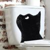 Black Peeking Kitten Toilet Wall Sticker Set Self-Adhesive Removable Decal for Bathroom WC Decoration