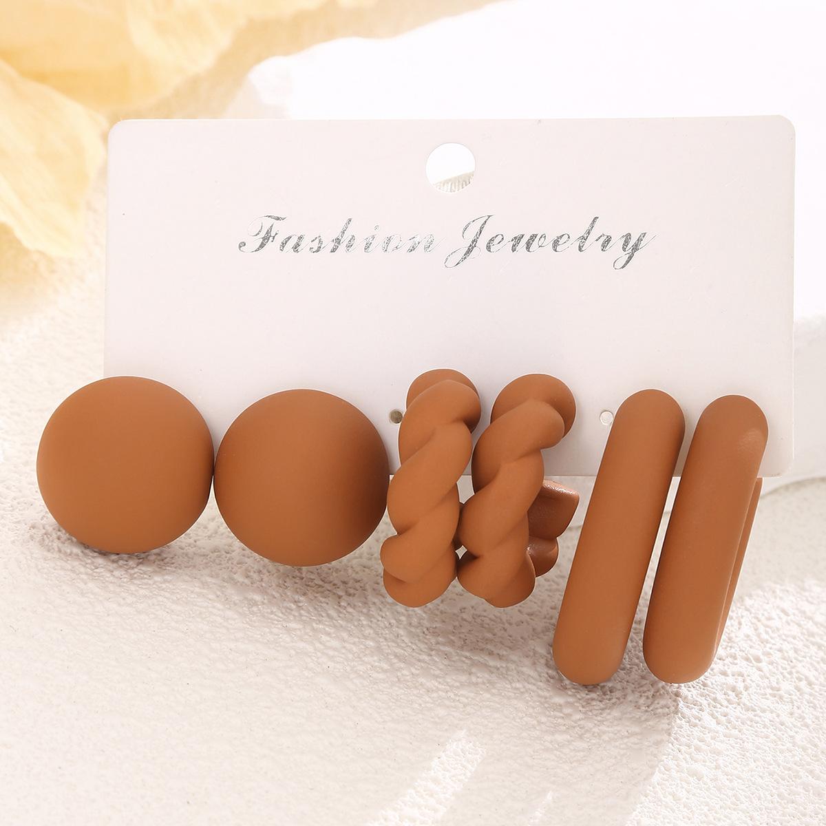 

Hot-selling geometric ring earrings set, multiple personalized creative earrings