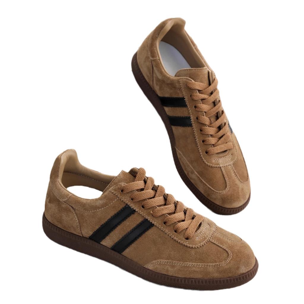 Niche Retro Platform Leather Casual Moral Training Shoes Autumn and Winter New Round Head Lace-up Internet Celebrity Sports Shoes Women