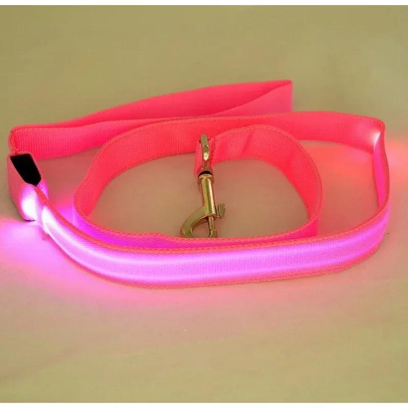 

Flashing Leash Leash Rope Harness Collar Electronic Glowing Dog Light Dog LED Dog Pet Luminous Safety Up Accessories For Lead рожевий