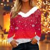 Dámské košile s dlouhým rukávem Roztomilé topy Vánoční potisky Trička Blůzy Ležérní Nadměrné velikosti Základní topy Pulovr