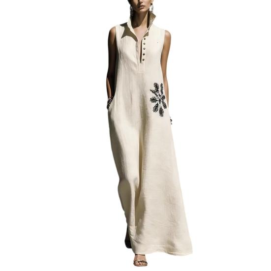 

Women s V-Neck Dress with Nipped-In Waist Summer Dress Casual Loose Fit Dress Comfortable A-Line Silhouette Elegant Dress for Office Vacation Party M абрикосовый