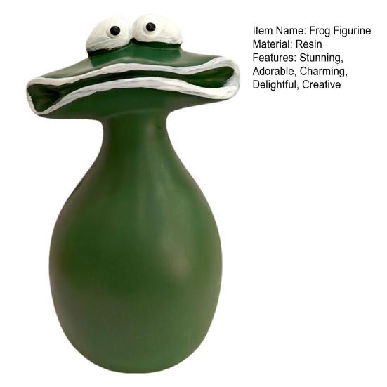 Whimsical Frog Garden Statue Cute Big Mouth Frog Figurine with Goofy Expression for Patio Lawn Yard Balcony Porch Outdoor Indoor Decor