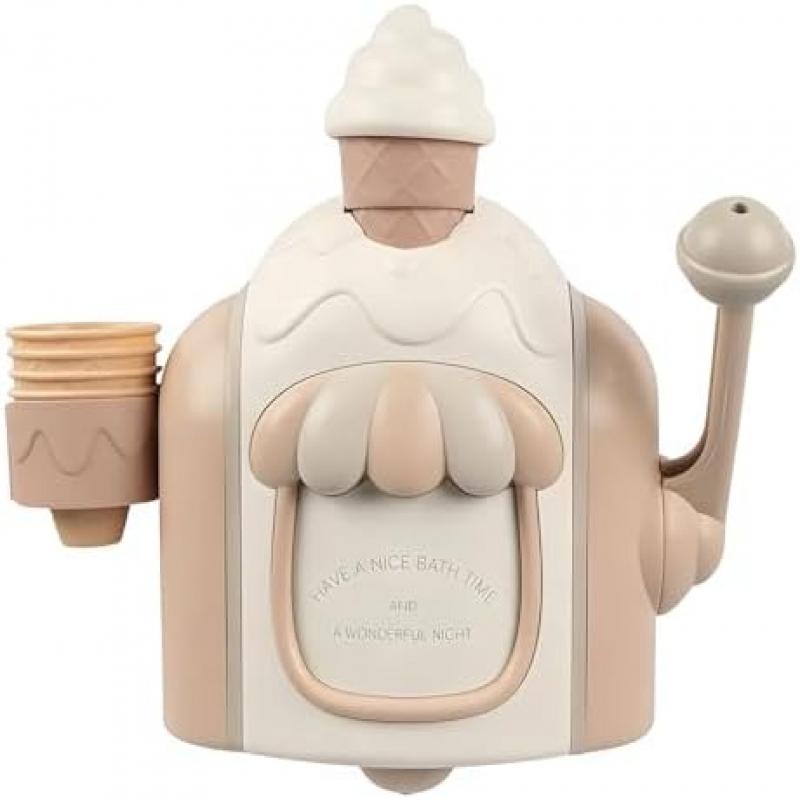 Ice Cream Bubble Machine Bath Toy - Suction Cup Interactive Fun, Large Capacity Foam Generator