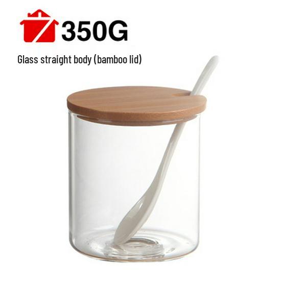 Keramikglas-Gewürzglas mit Deckel und Löffel - Einzelnes kreatives Design