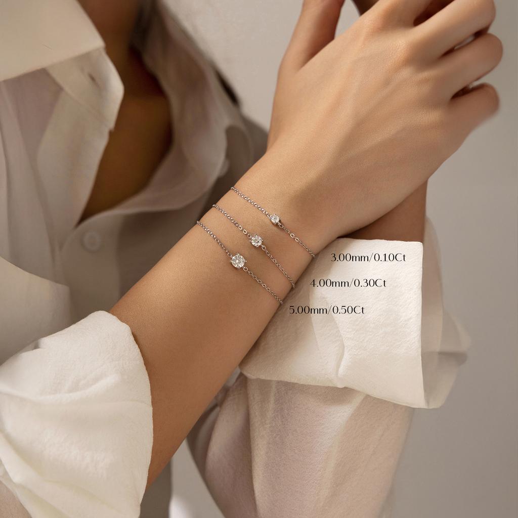 D Color Moissanite Bracelet 925 Sterling Silver Classic Minimalist Daily Link Chain Bracelet For Women Fine Jewelry