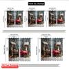 2pcs 2D flat printing Merry Christmas Popular Party Window Curtains Country red truck Versatile Polyester Without Electricity