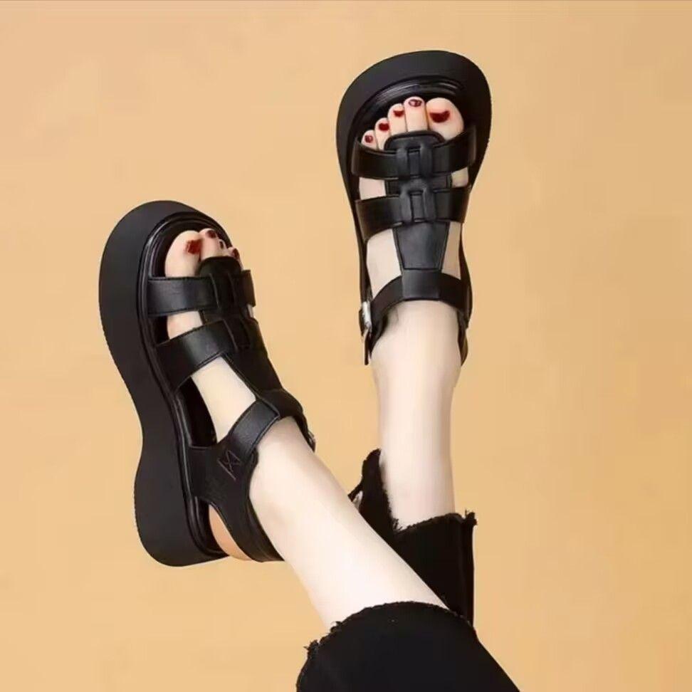 Platform sandals women's summer new heightening fashion soft-soled beach shoes muffin sandals women