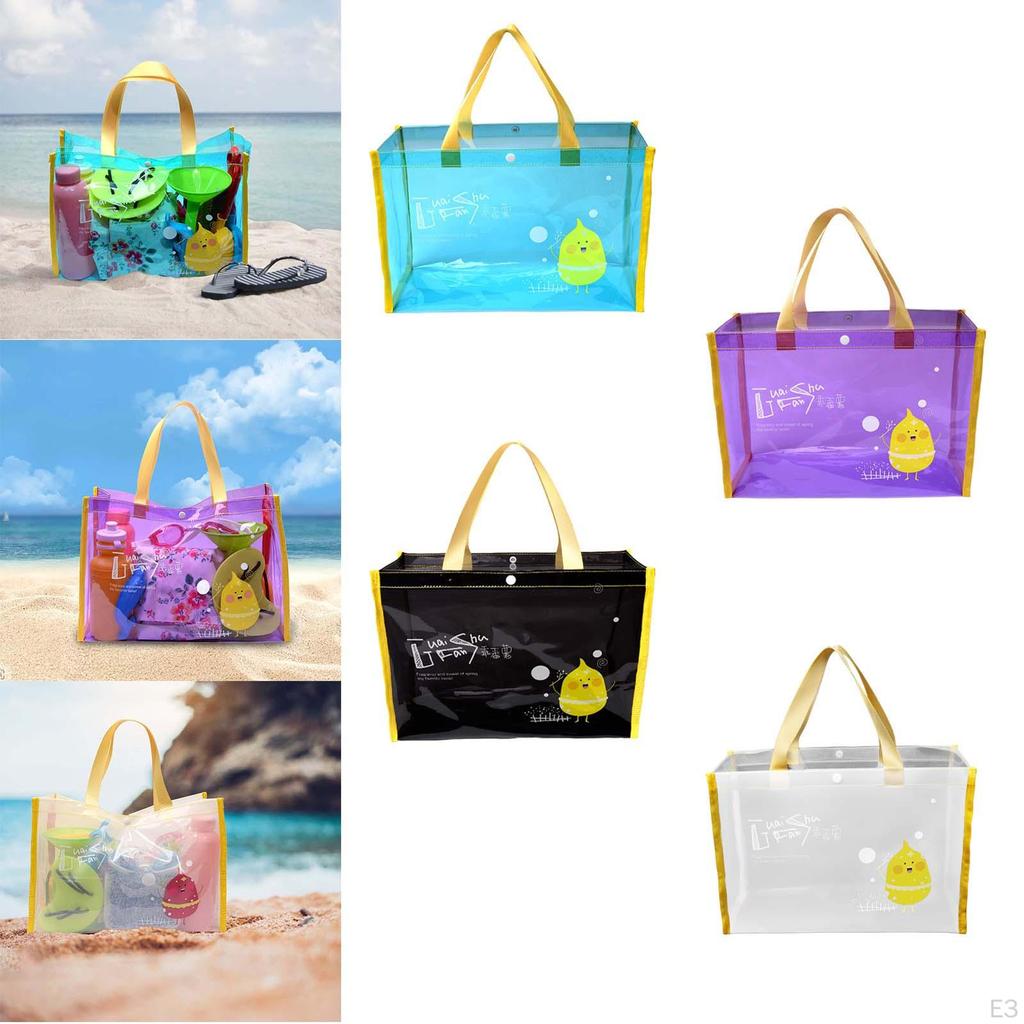Beach Tote Bag, Clear Waterproof Bag Lightweight Travel Duffle Sand Toys Organizer for Boating
