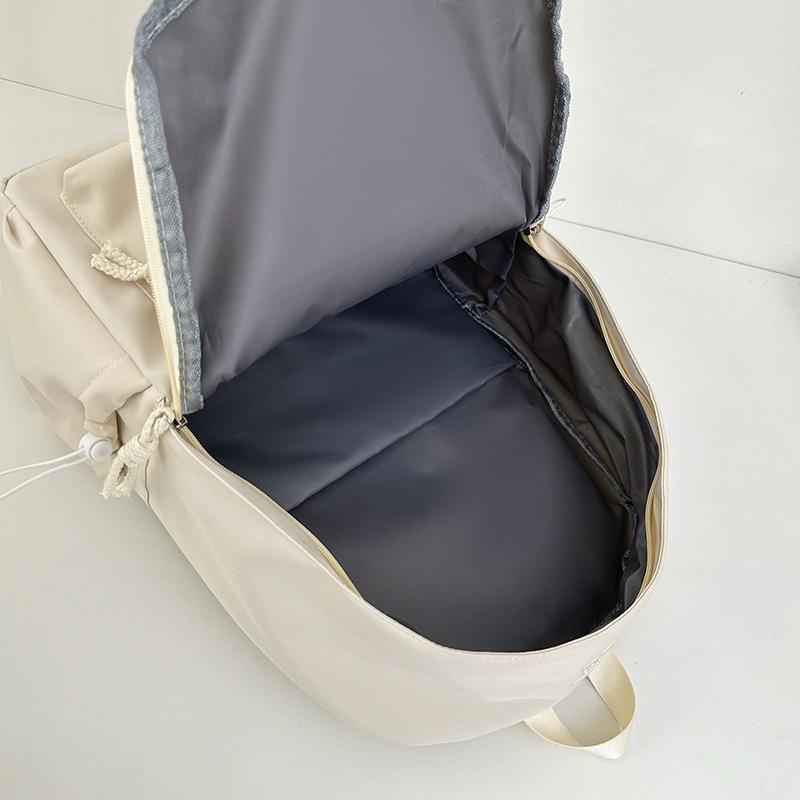 Schoolbag female ins Japanese sweet girl tide casual backpack simple solid color junior high school college student schoolbag