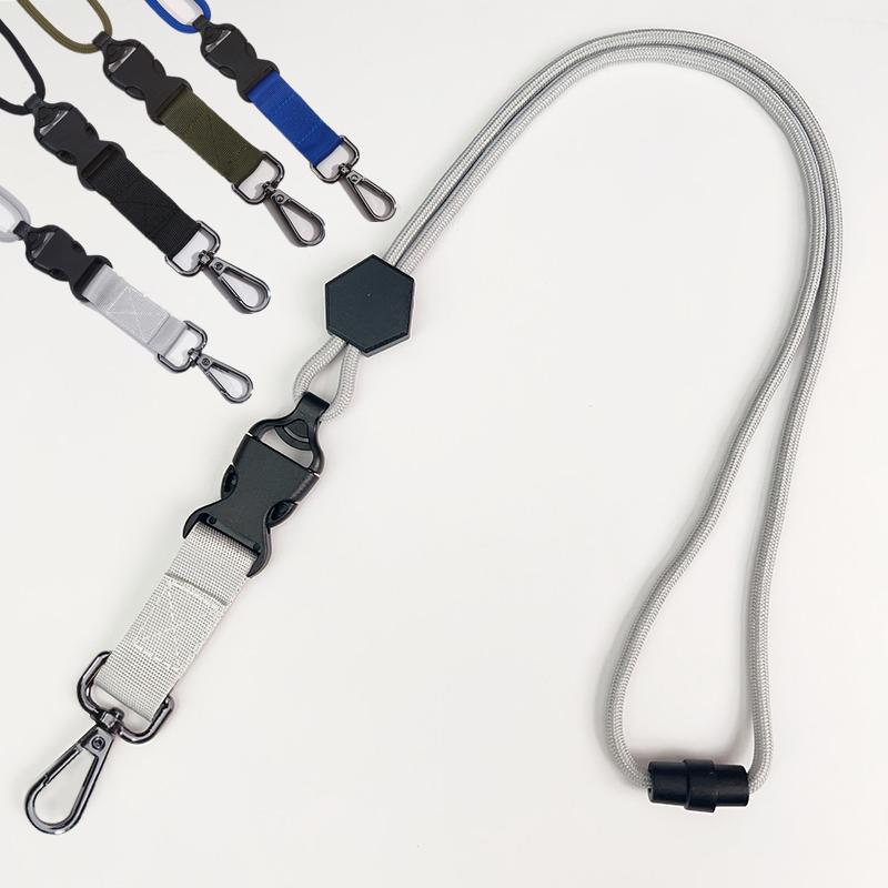 Adjustable Neckband Keychain Multi-Function Mobile Phone Lanyard Anti-Lost Badges Id Card Clip Lanyard Neck Straps Key Chain