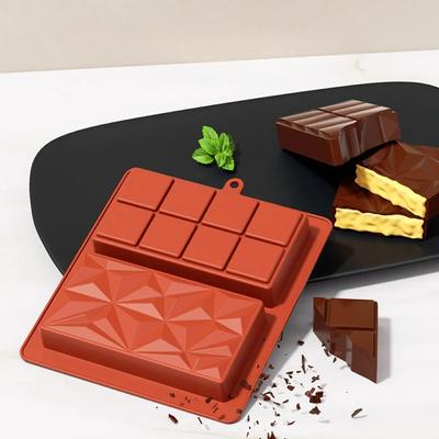 Chocolate Bar Mold Deep Dubai 1 Inch Pistachio Chocolate Bar Silicone Thick Mold for Stuffed Bar, Large Candy Bar Mold