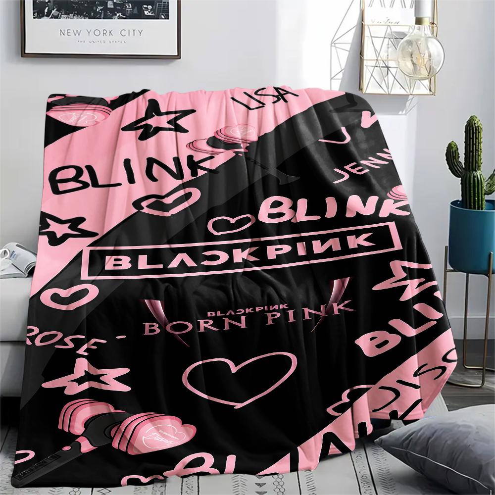 1pz Coperta in Flanella con Stampa Blackpink, Alta Qualità per Tutte le Stagioni, Arredamento per la Casa, Calore e Comfort, Perfetta per Regali di Natale