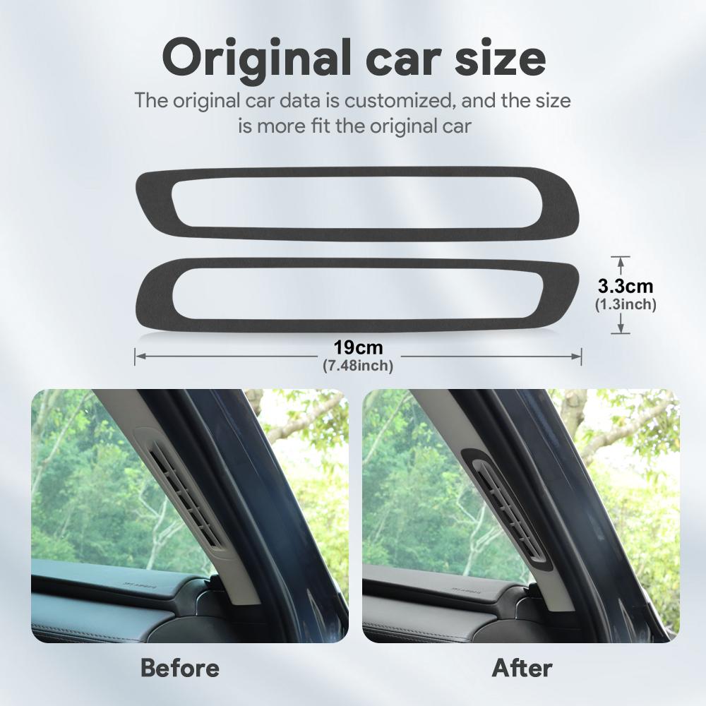 2PCS Top Suede Trim LHD RHD Sticker For Mazda 3 Axela BP CX30 CX-30 2019 2020 2025 2025 2025 2025 2025 Car A-pillar Air Outlet