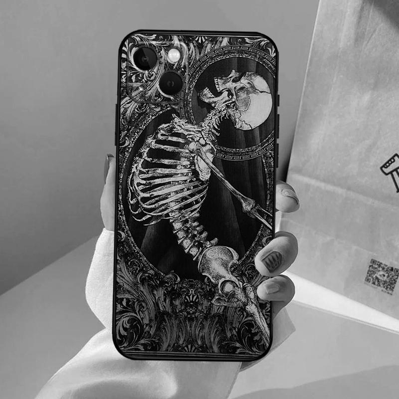 Gothic Fashion Skull Phone Case For iPhone 17 Air 16 14 13 12 11 15 Pro Max 13 12 mini 15 16 Plus 16e Cover Coque