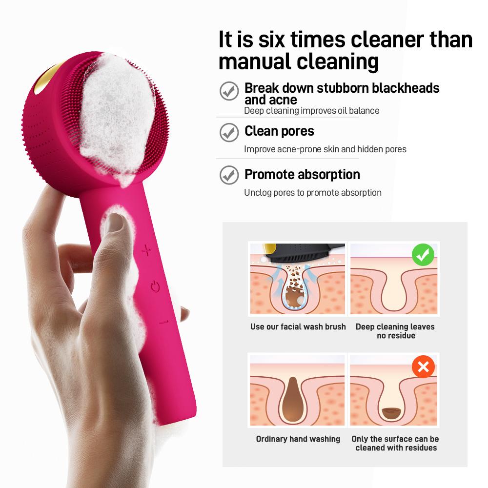 Professional Electric Face Cleansing Brush Set IPX7 Waterproof Sonic Vibrating Exfoliator for Deep Cleaning & Makeup Removal