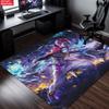 Anime Demon Area Rug, Dark Fire Water Theme Non-slip Floor Mat, Gamer Room Bedroom Decor Carpet, Washable Home Gift