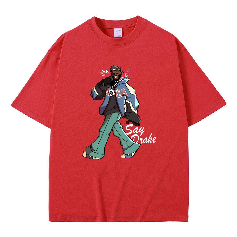Рэпер Кендрик Ламар Они Не Похожи На Нас Горчичный Сказать Дрейк Мультяшный Стиль Графическая Футболка Мужская Хип-Хоп Оверсайз Модная Футболка S