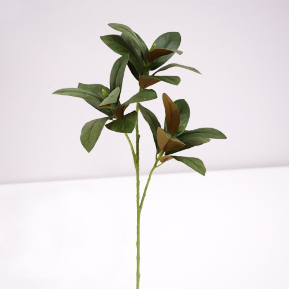 75cm Simulated Magnolia Tree Branch Real Touch Green Plants  Outdoor Garden Decor