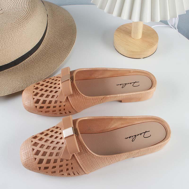 Women's Mules Flats Shoes Casual Closed Toe Backless Loafers Comfortable Slip-on Slides Footwear Summer Dressy Slippers Beach Walking Shoes for Women