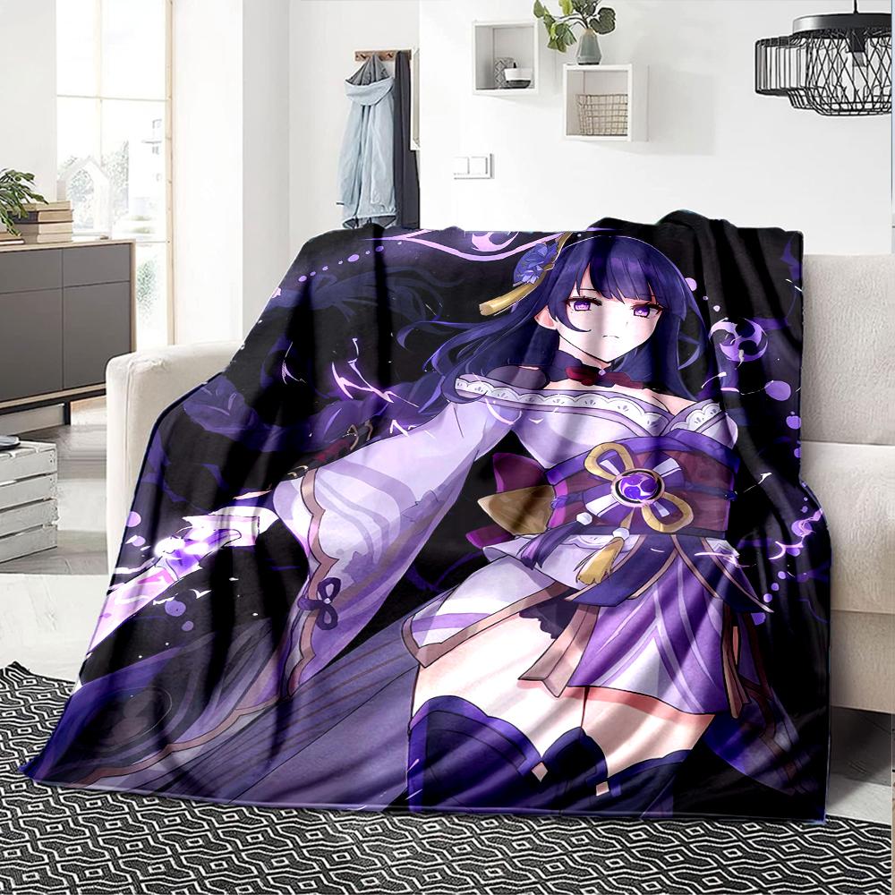 1pc Genshin Impact Beelzebul1 Blanket, Gift, for Men and Women, Soft Blanket, Good for Sofa Bed Couch Travel, Lightweight Flannel Blanket
