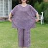 Women's Plus Size Summer Casual Set, Printed Top & Capri Pants (3XL-7XL)