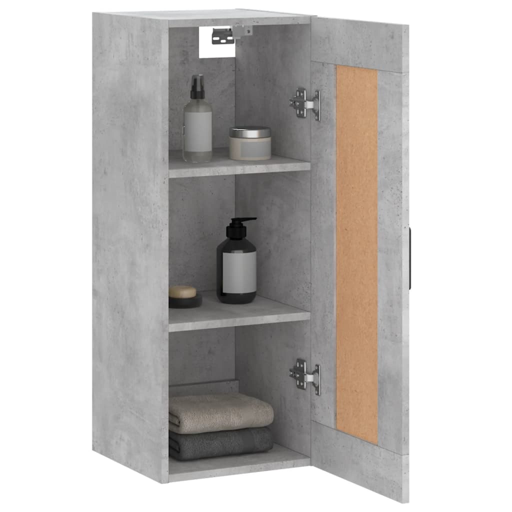 Wall Mounted Cabinet Concrete Grey 34.5 x 34 x 90 cm Particleboard