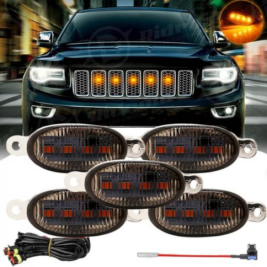 

Для Jeep Grand Cherokee 2003-21 Оранжевый Передний Бампер Решетка Светодиодная Подсветка Стиль Raptor
