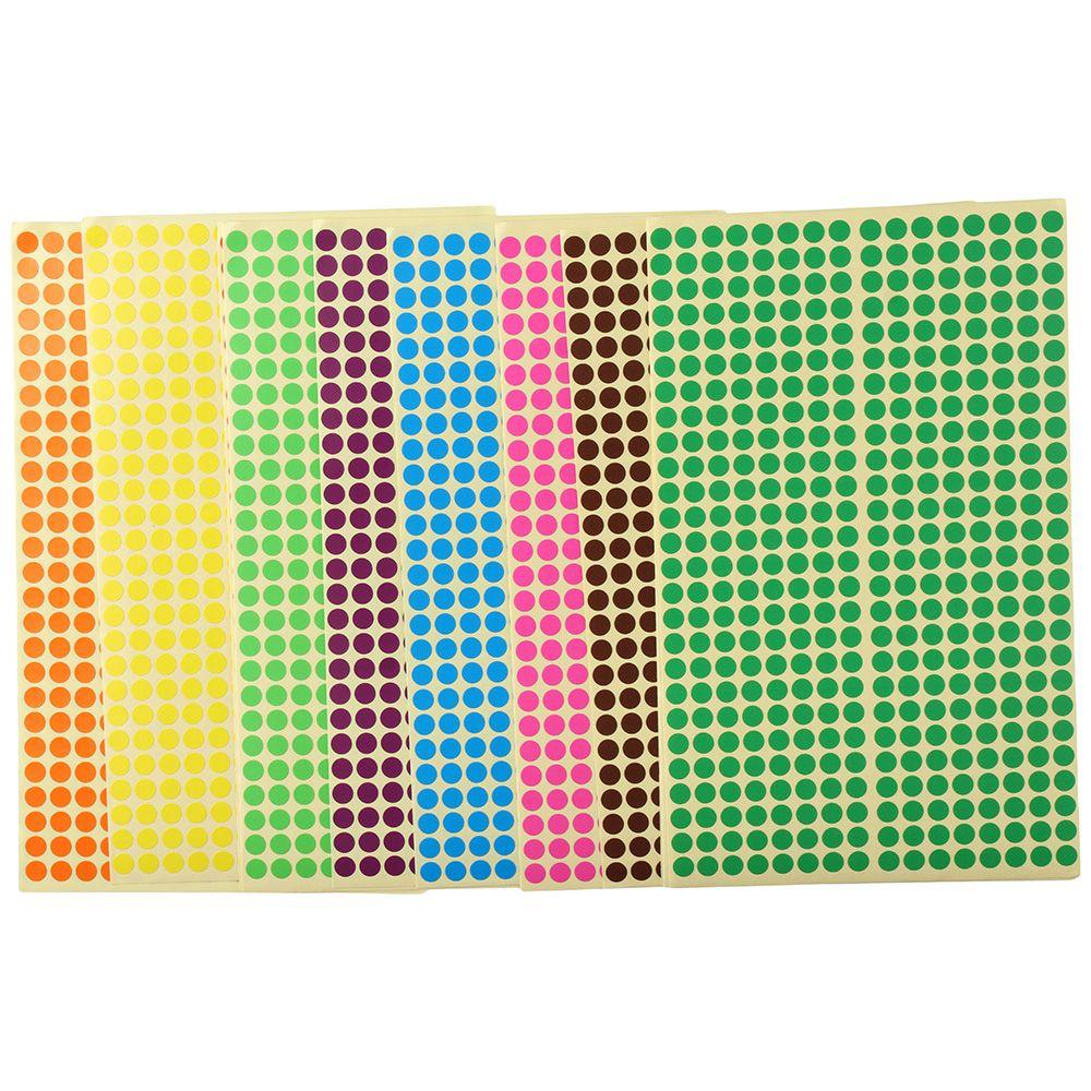 6528PCS Multicolor Circle Dot Stickers 16 Colors Round Coding Office Dot Labels Small Self-adhesive Paper Dot Stickers