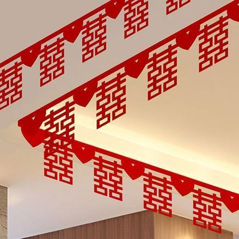 Ceiling Decorations: Double Happiness Streamers for Living Room, Wedding, and Bedroom 20