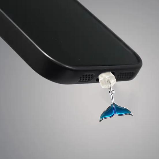 Tappi antipolvere per cellulare in silicone riutilizzabili a forma di coda di sirena, proteggi porta di ricarica per iPhone per Samsung Type-C, accessori alla moda, regalo