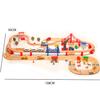 Road Train Set Wooden Track Accessories Toy Double Layer Compatible Electric Car Wood Track Kids Game Toy