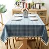 American Polyester Jacquard Imitation Cotton And Linen Waterproof Plaid Fringed Lace Geometric Rectangular Dining Table Coffee Table Tablecloth