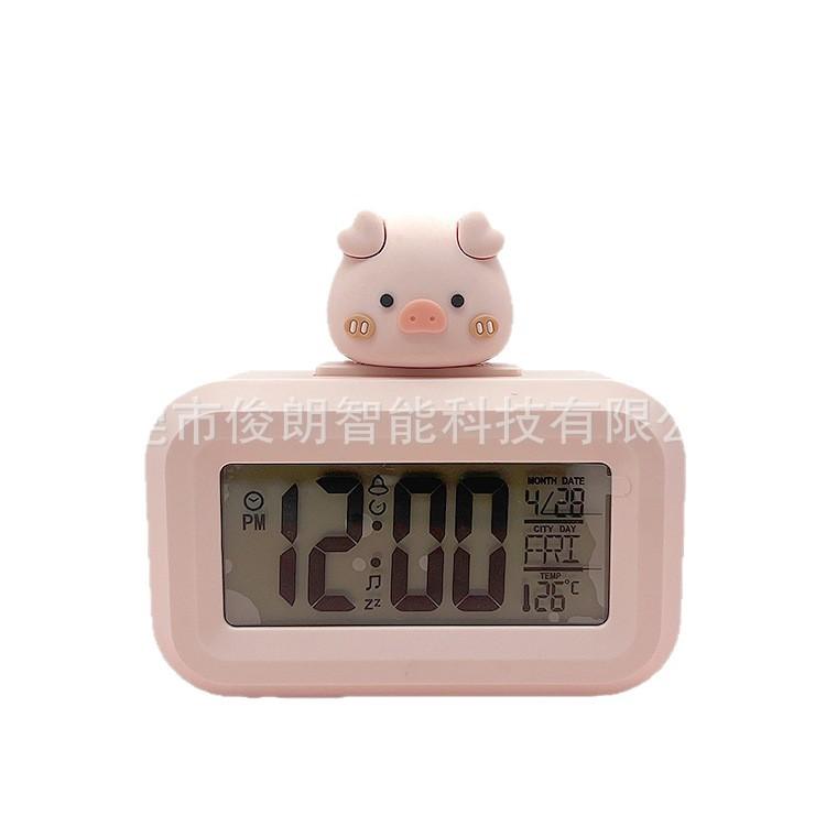 Creative Mini Electronic Clock Backlit Luminous Small Alarm Clock Cartoon Student Clock Smart Clock Holiday Gifts Alarm Clock