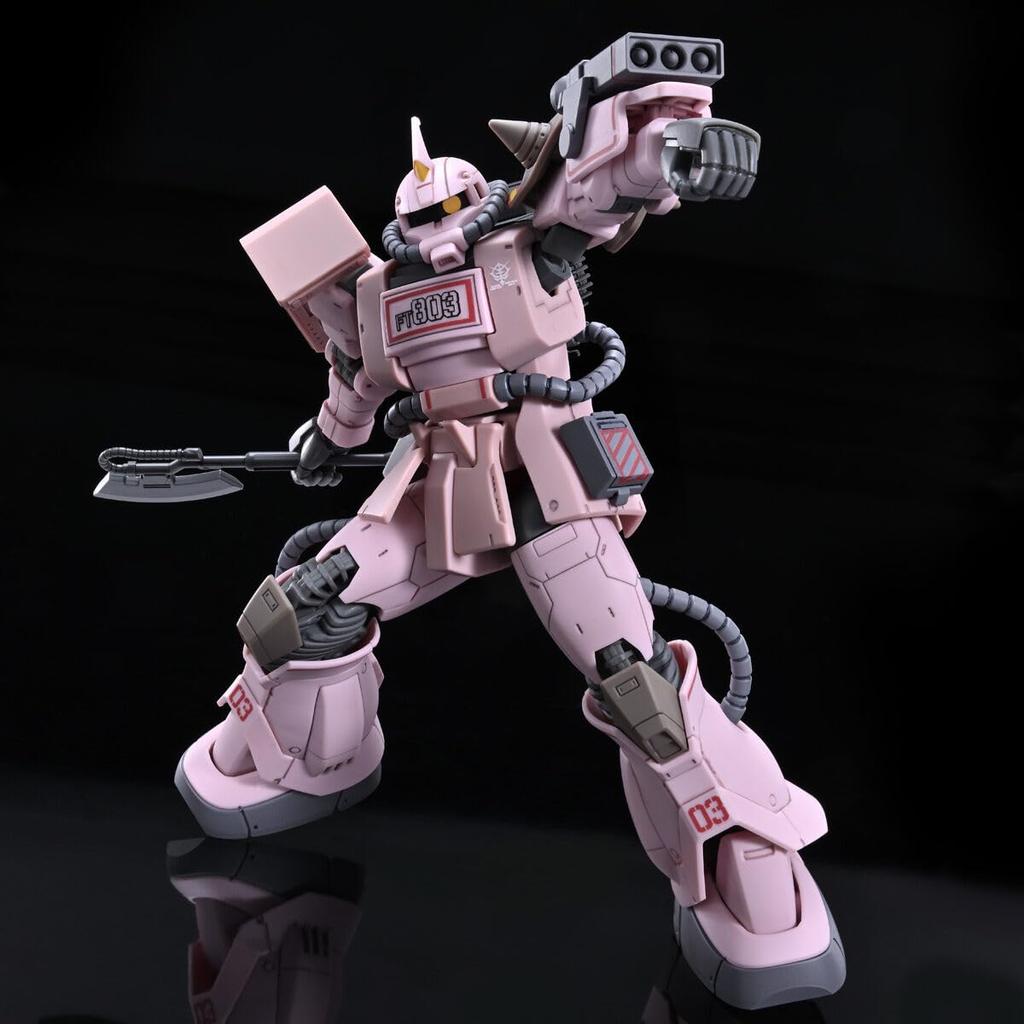 HG Zaku Desert Type Pink Panther Corps Plastic Model 1/144 Color-Coded