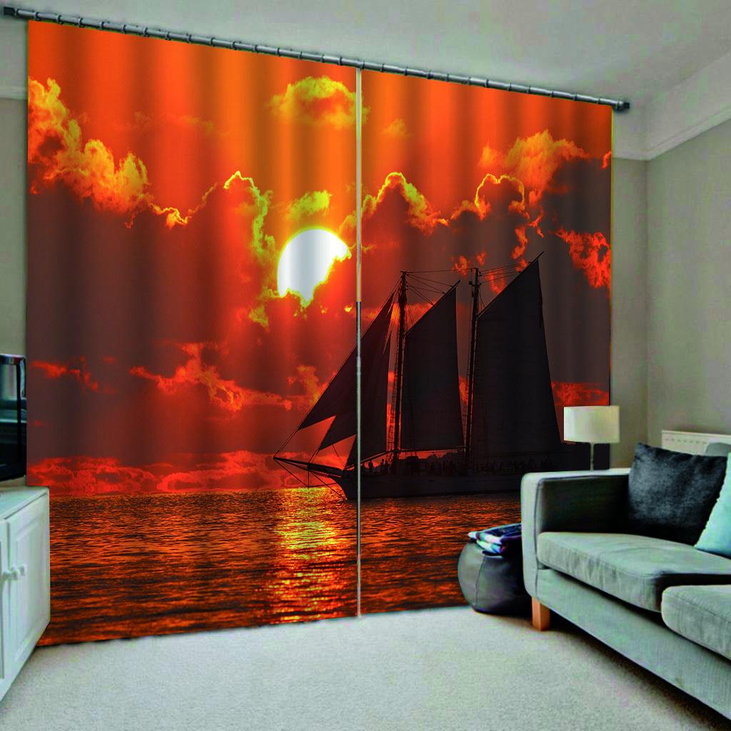 Natura Senery Tramonto Spiaggia Cielo Mare Oceano Finestra Tenda Persiane Per Soggiorno Bambini Camera Da Letto Bagno Cucina Porta Decorazione Per La Casa 2 Pezzi