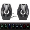 USB Powered Speaker with RGB Lights Volume Control Portable Wired Subwoofer Speaker for Laptop Desktop Computer Desktop