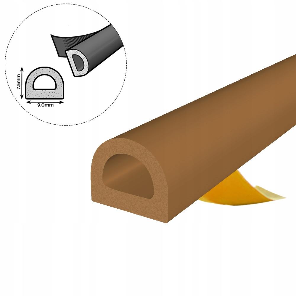 Self-adhesive door window seal D 9x7.5mm BROWN