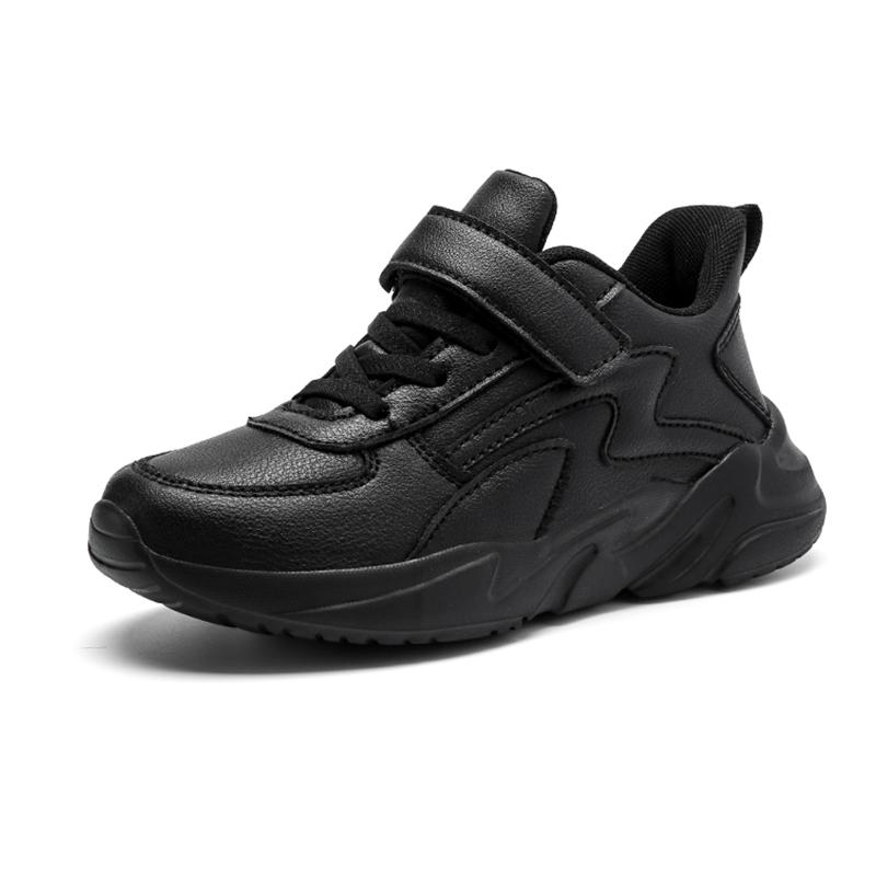 

Спортивная черная кожаная детская обувь для мальчиков и девочек, уличные нескользящие легкие кроссовки для кампуса, классические белые студенческие теннисные туфли 37