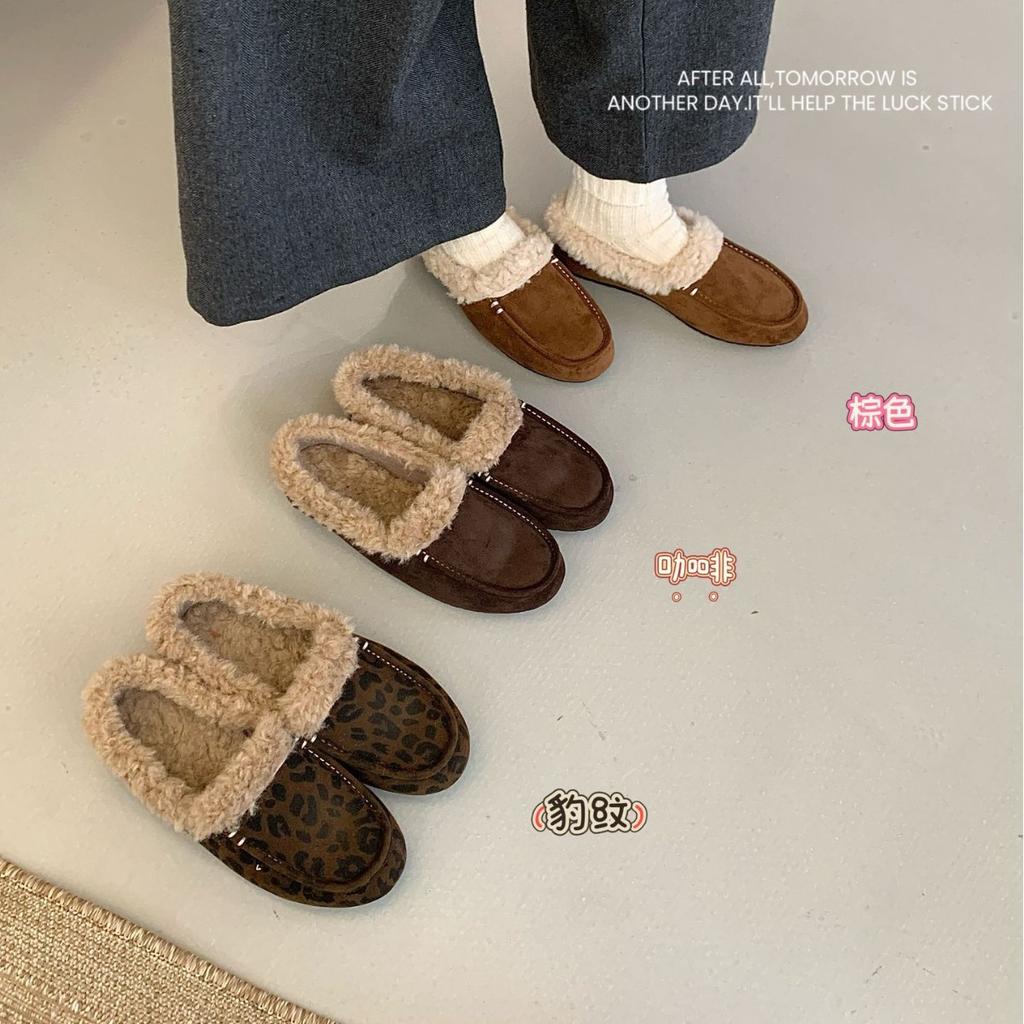 Mao Mao Slippers Women's 2025 Autumn and Winter New Korean Version Casual Warm Flat Comfortable Women's Shoes