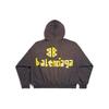 Balenciaga SS24 Tape Type Ripped Pocket Hoodie Large Fit Sweatshirt, Loose Fit Men's Dark Green 744441TQVA98519