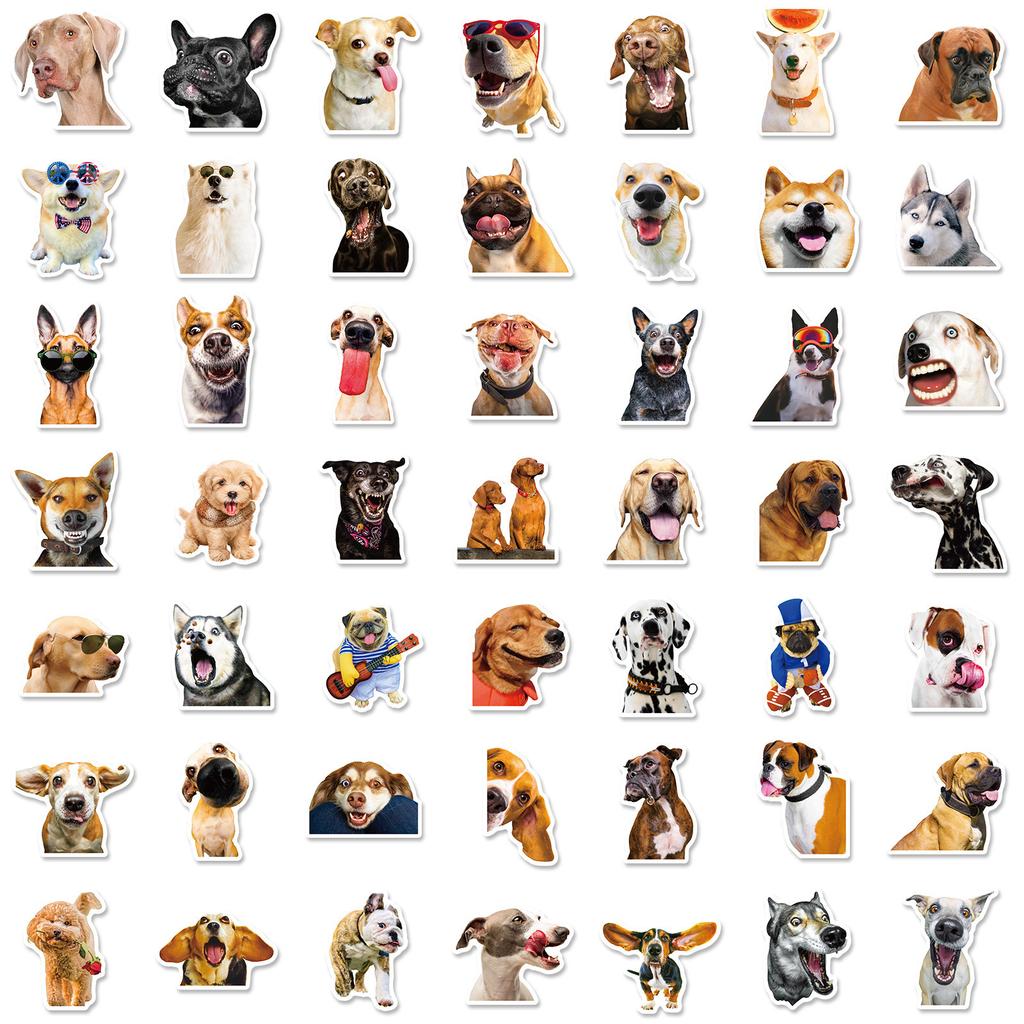 100 Realistic Dog Stickers, Dog Emoji Stickers, Non-Repeating Funny Sand Sculpture Puppy Decoration Stickers
