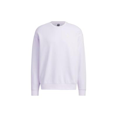 adidas NEO Pure Color Logo Print Crew Neck Sweatshirt Unisex Tops White HY9658