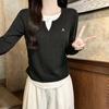 Spring Autumn Fake Two Pieces Long Sleeve T-shirt Women Casual Fashion Patchwork All-match Pullover Tee Top