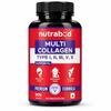 Nutrabud Multi Collagen Complex For Women Men 90 Tablets Hydrolyzed Peptides With Types I II III V X For Skin Hair Joints