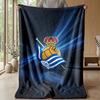 Coperta in Morbido Pile di Flanella FC Real Sociedad Leggera Accogliente Calda Coperta da Lancio per Divano Letto Arredamento per la Casa