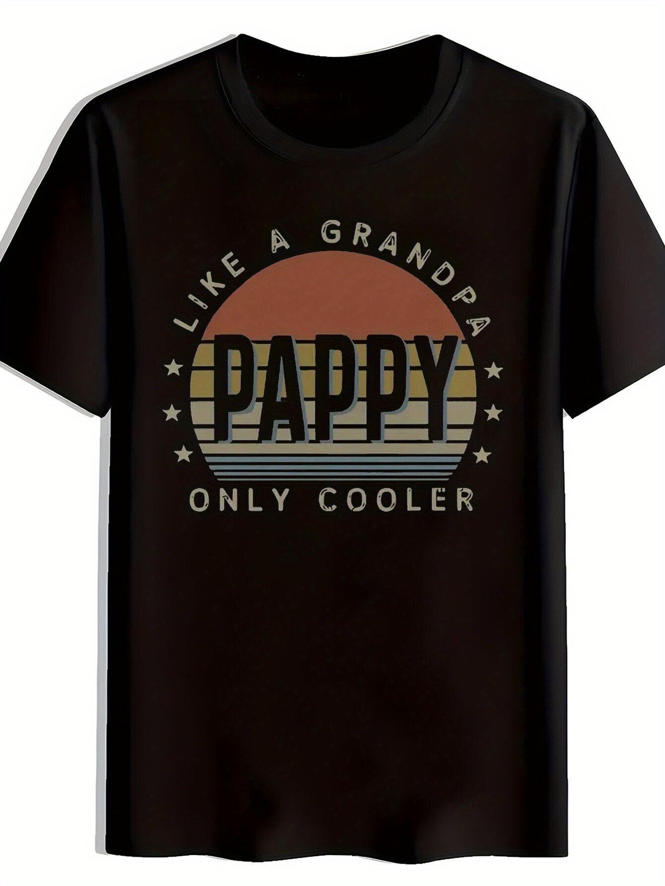 Black Graphic T-shirt - Like a Grandpa Only Cooler Funny Print XXXXL