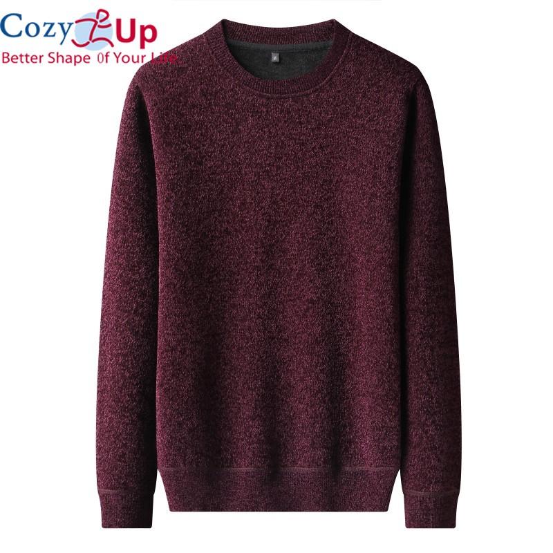 Cozy Up New Style Plus haine pentru bărbați din catifea Pulover de marime mari Tricoturi de culoare solidă pentru bărbați Slim Fit Guler rotund Largi M-3XL
