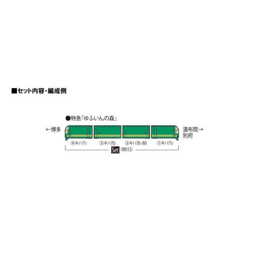 TOMIX N Gauge JR Kiha 70/71 Series Yufuin No Mori I (Updated) Set 98512 Diesel Car Model Train, Multicolor